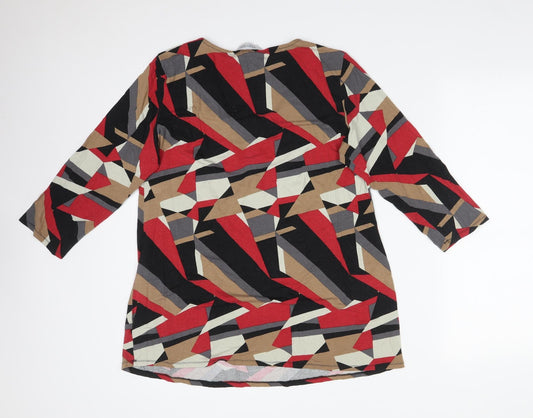 PREVIEW Womens Multicoloured Geometric Basic T-Shirt Size 14