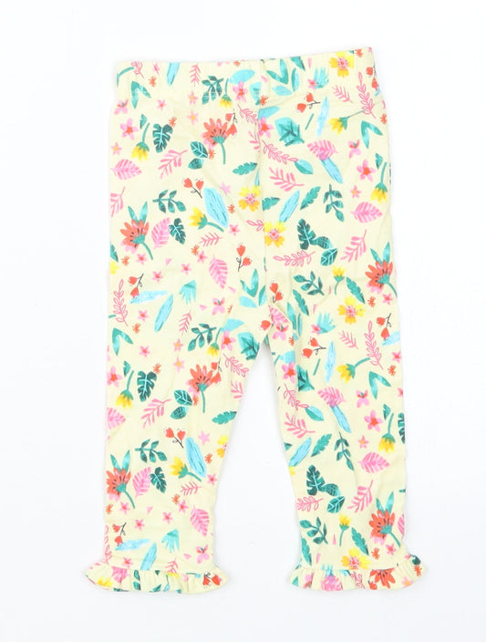 George Girls Ivory Geometric Cargo Trousers Size 6-9 Months