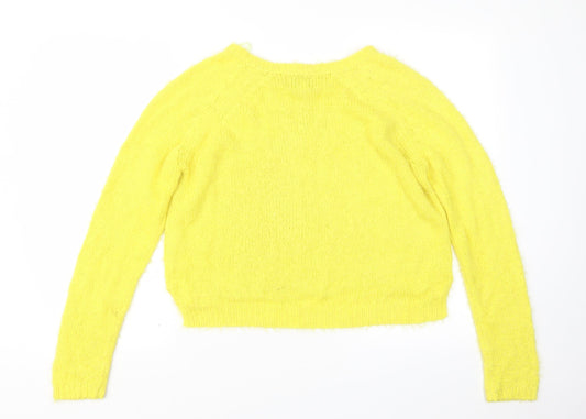 Papaya Womens Yellow Knit Pullover Jumper Size M