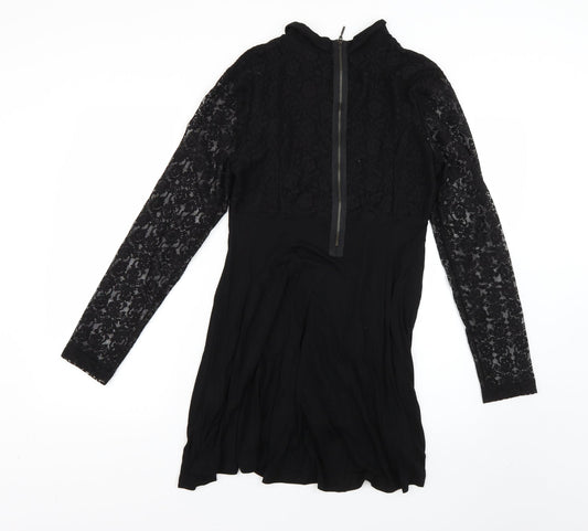 Papaya Womens Black Fit & Flare Size 12