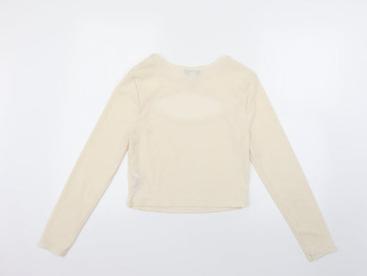 Topshop Womens Beige Basic T-Shirt Size 14