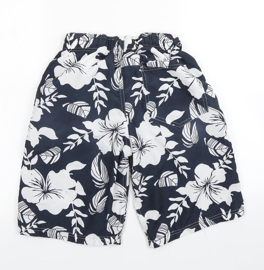 Blue Inc Mens Blue Floral Athletic Shorts Size XS