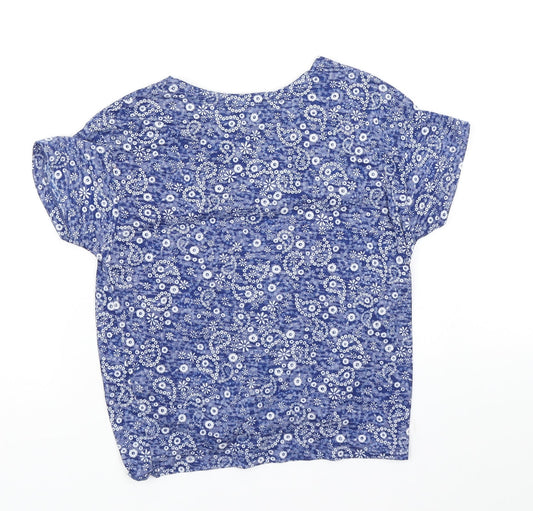 915 Generation Girls Blue Floral Basic T-Shirt Size 12-13 Years
