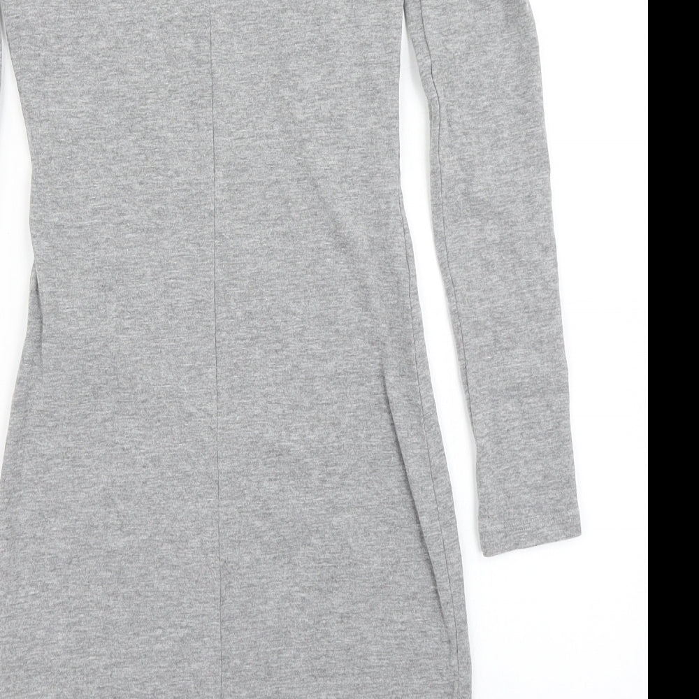 Divided Womens Grey Bodycon Size 4 - cold shoulder