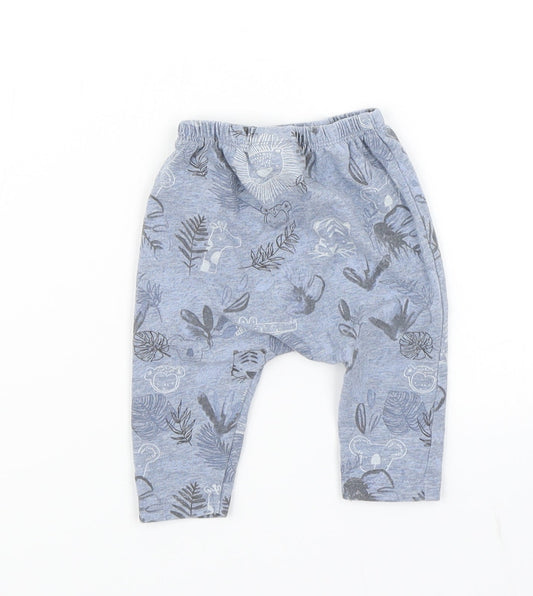 NEXT Boys Blue Floral Jogger Trousers Size 3-6 Months