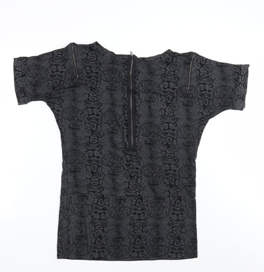 Limited Collection Womens Black Animal Print T-Shirt Dress Size 10