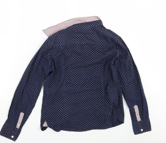 Rubin Boys Blue Polka Dot Basic Button-Up Size M