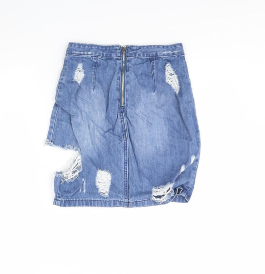 Missguided Womens Blue Denim Mini Skirt Size 8