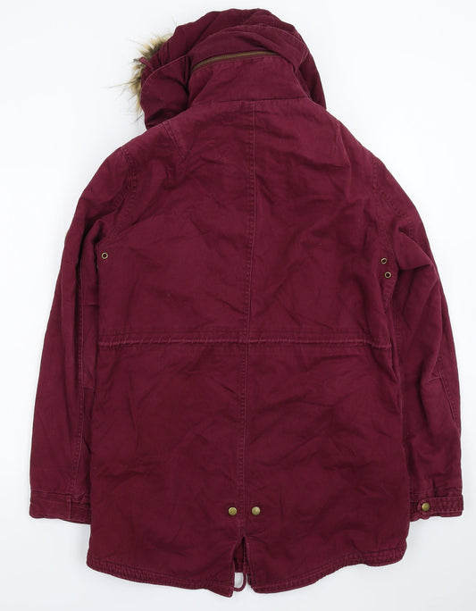 Native Youth Womens Purple Parka Coat Size L