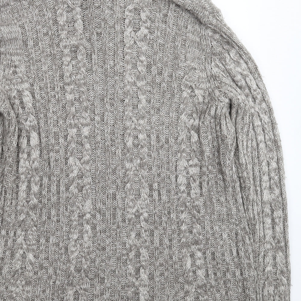 BM Womens Grey Knit Cardigan Jumper Size M