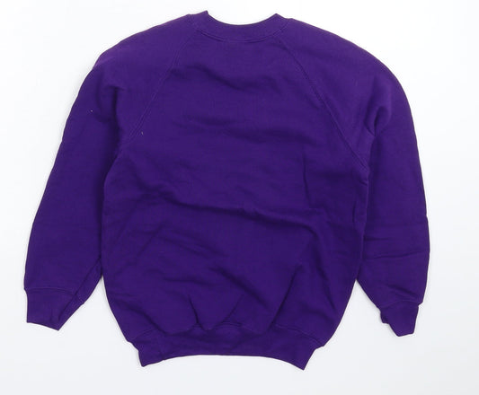 Fruit of the Loom Boys Purple Pullover Sweatshirt Size 7-8 Years