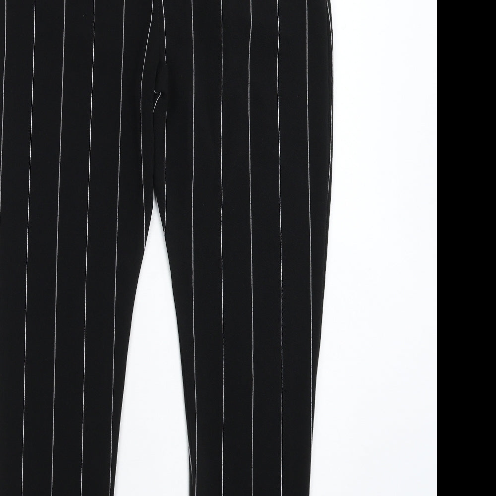 Cameo Womens Black Striped Trousers Size 10 L27 in