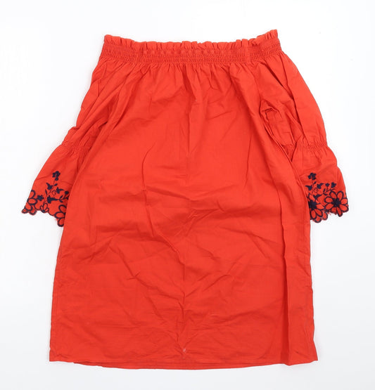 Papaya Womens Red Basic Blouse Size 8