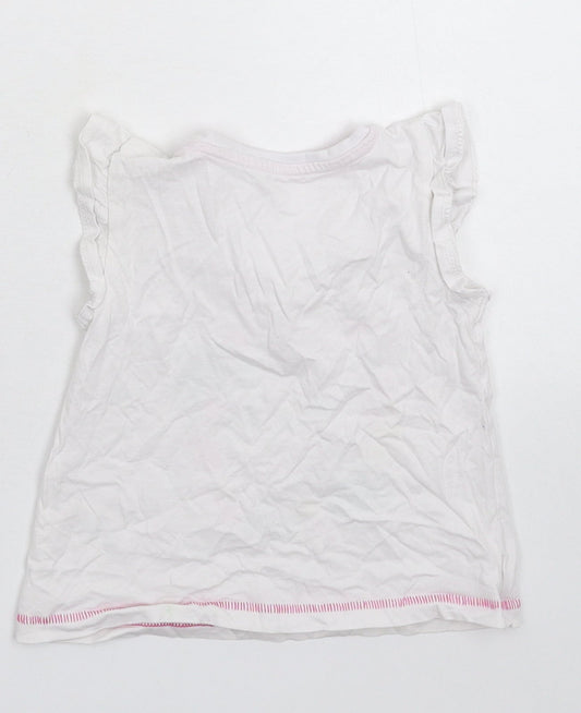 Matalan Girls White Basic T-Shirt Size 18-24 Months