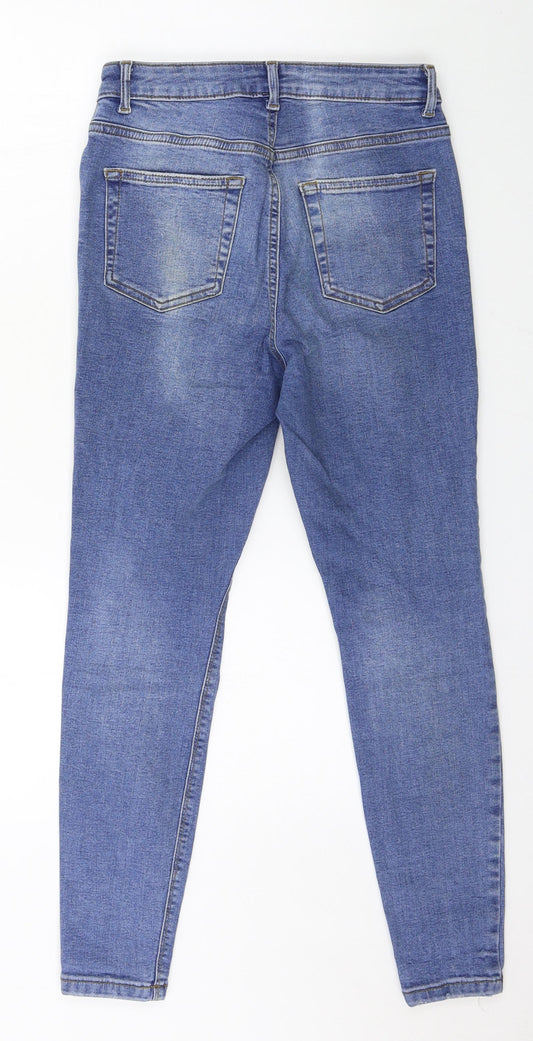 Denim & Co. Womens Blue Denim Skinny Jeans Size 10 L25 in