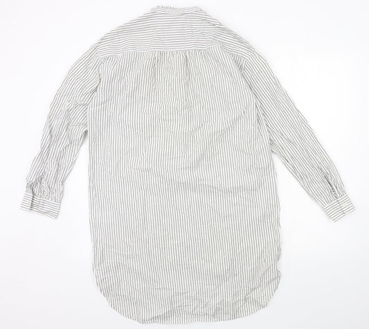 H&M Womens White Striped Shirt Dress Size 6