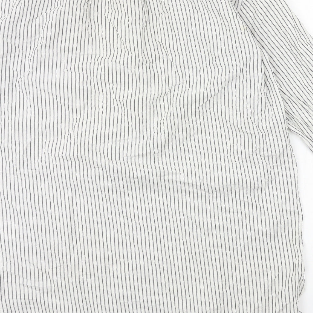 H&M Womens White Striped Shirt Dress Size 6