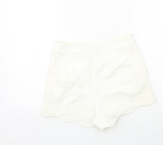 Boohoo Womens White Hot Pants Shorts Size 6