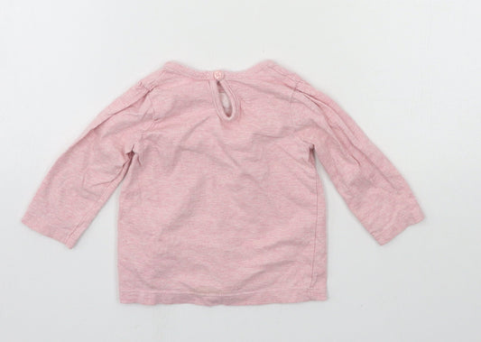 George Girls Pink Jacquard Basic T-Shirt Size 3-6 Months