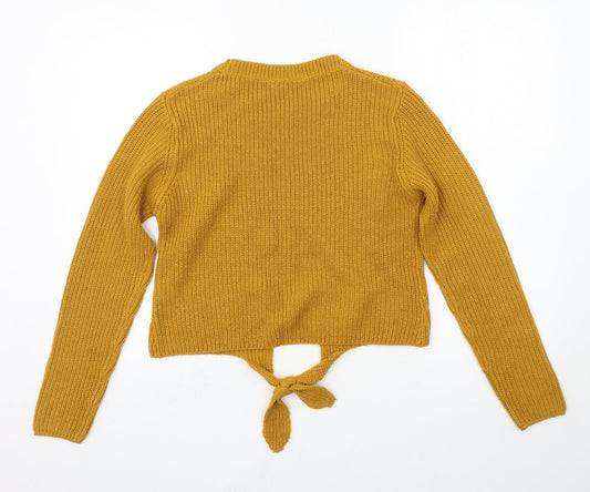 Select Womens Yellow Knit Pullover Jumper Size 14
