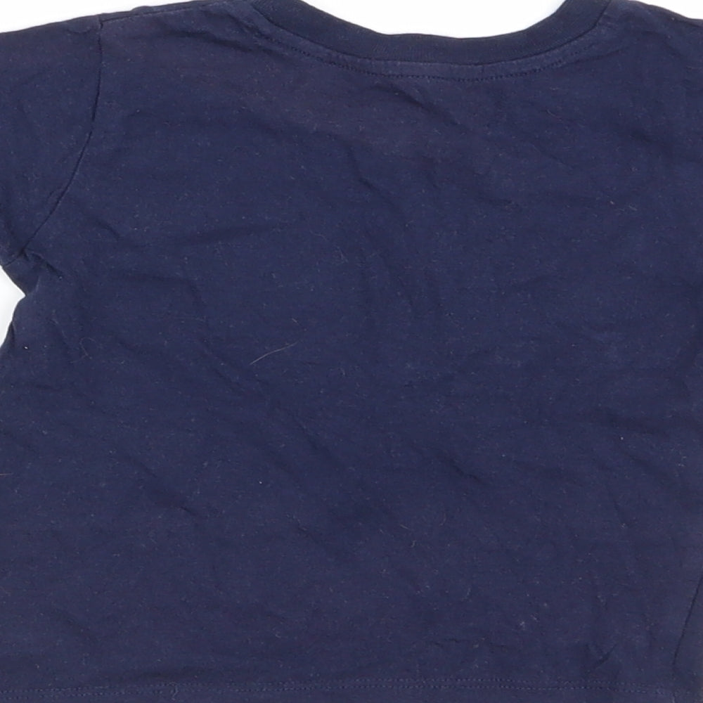 Primark Boys Blue Animal Print Basic T-Shirt Size 12-18 Months
