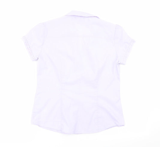 M&S Womens Purple Basic Button-Up Size 10