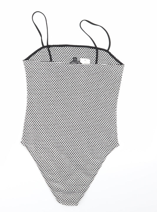 Miss Selfridge Womens Multicoloured Geometric Bodysuit One-Piece Size 14