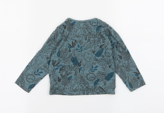 TU Girls Green Floral Basic T-Shirt Size 9-12 Months
