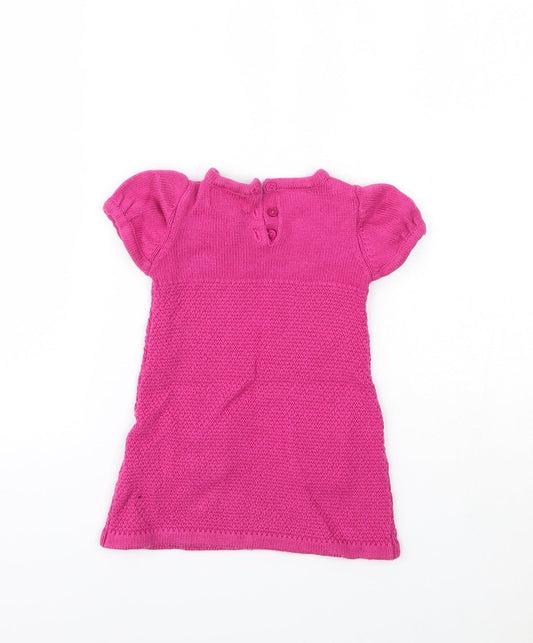 HEIRLOOM Girls Pink Geometric Jumper Dress Size 12 Months