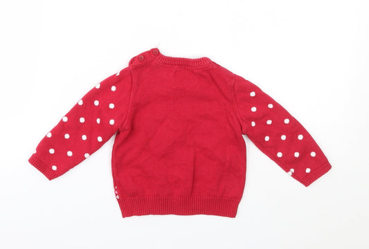 Earlydays Girls Purple Animal Print Pullover Jumper Size 6-9 Months