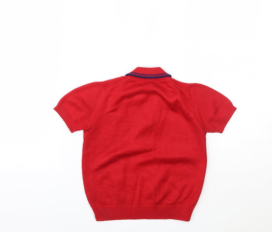 PREWORN Boys Red Basic T-Shirt Size 4 Years
