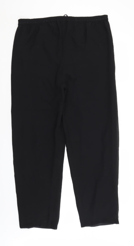 Glamour Womens Black Trousers Size 14 L29.5 in