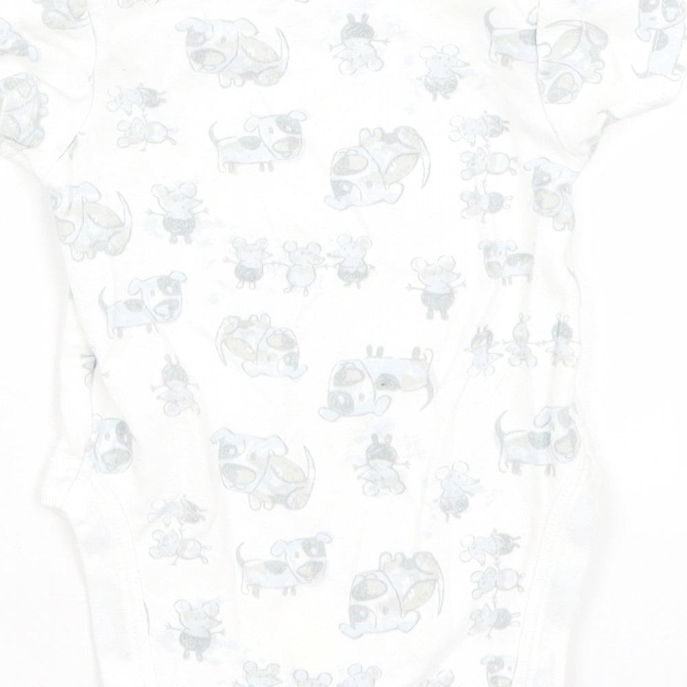 NEXT Baby White Romper One-Piece Size 0-3 Months - Dogs & Mice