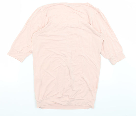 Luisa Moretti Womens Pink Basic T-Shirt Size M