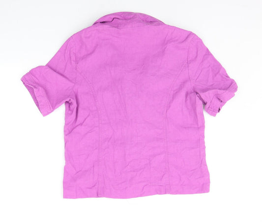 EWM Womens Purple Jacket Blazer Size 16