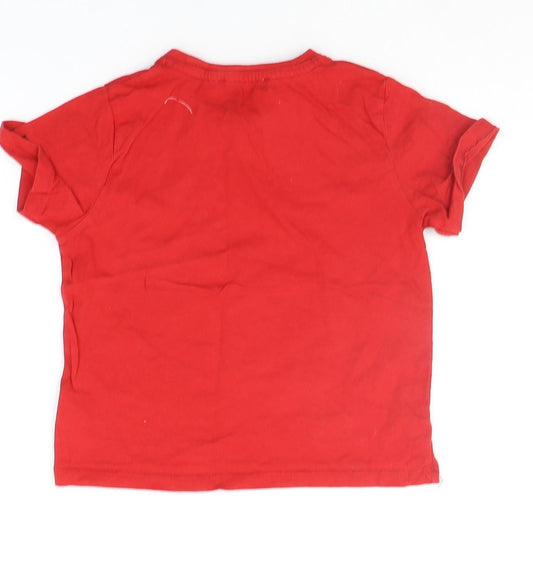 Comic Relief Boys Red Basic T-Shirt Size 3-4 Years - pug