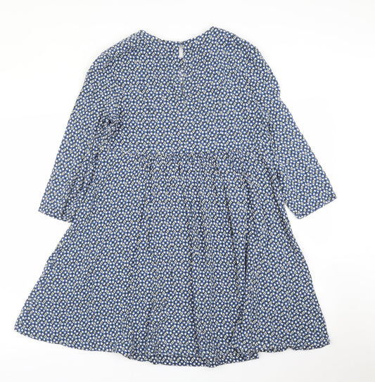 H&M Womens Blue Floral A-Line Size 10
