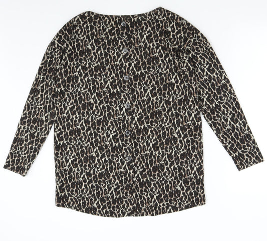 NEXT Womens Brown Animal Print Pullover Jumper Size 12
