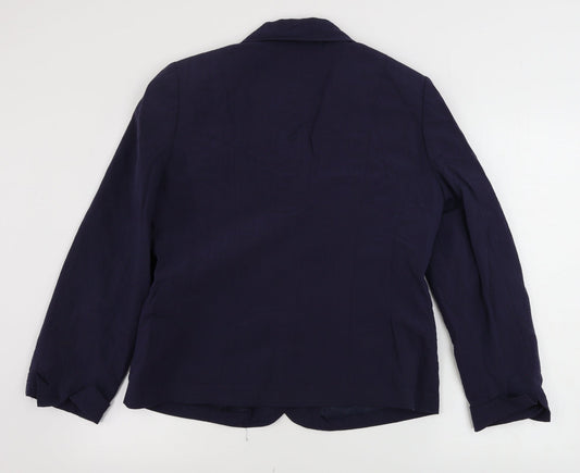 Oscar B Womens Blue Jacket Blazer Size 14
