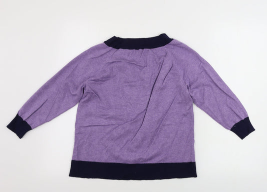 M&Co Womens Purple Pullover Jumper Size 14