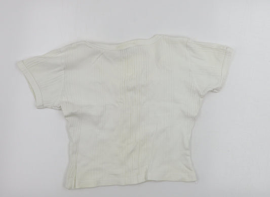 Collectables Womens Ivory Basic T-Shirt Size XL