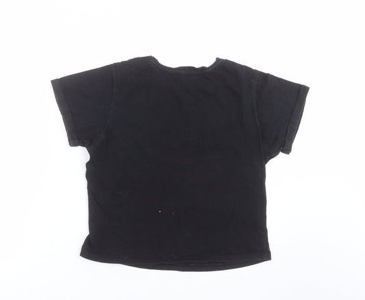 New Look Girls Black Basic T-Shirt Size M - sloth