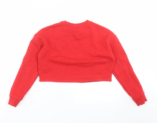 New Look Girls Red Pullover Sweatshirt Size 9 Years - sheep, christmas