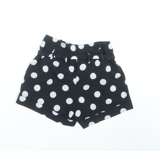 Select Womens Black Polka Dot Hot Pants Shorts Size 6