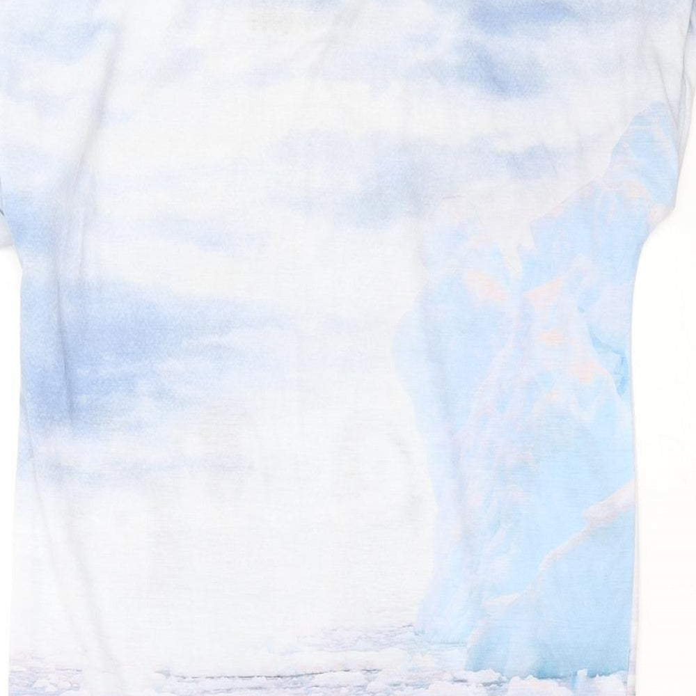 Select Womens Blue Solid Top Nightshirt Size S - pengins