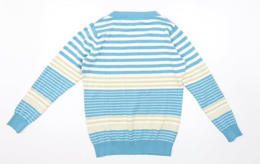EWM Womens Multicoloured Striped Pullover Jumper Size M