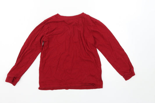 Nutmeg Girls Red Solid Top Pyjama Top Size 6-7 Years