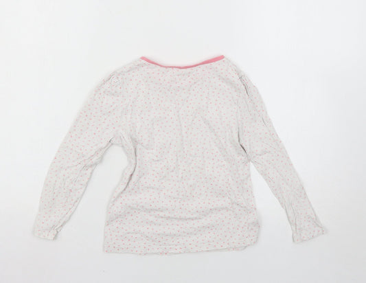 George Girls White Spotted Basic T-Shirt Size 6-7 Years