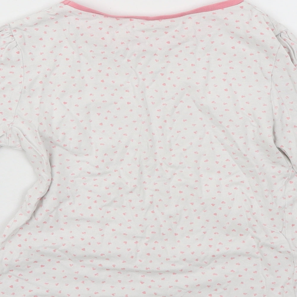 George Girls White Spotted Basic T-Shirt Size 6-7 Years