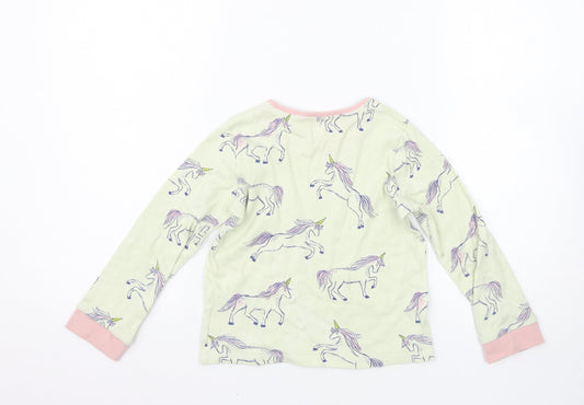 John Lewis Girls Multicoloured Solid Top Pyjama Set Size 7 Years